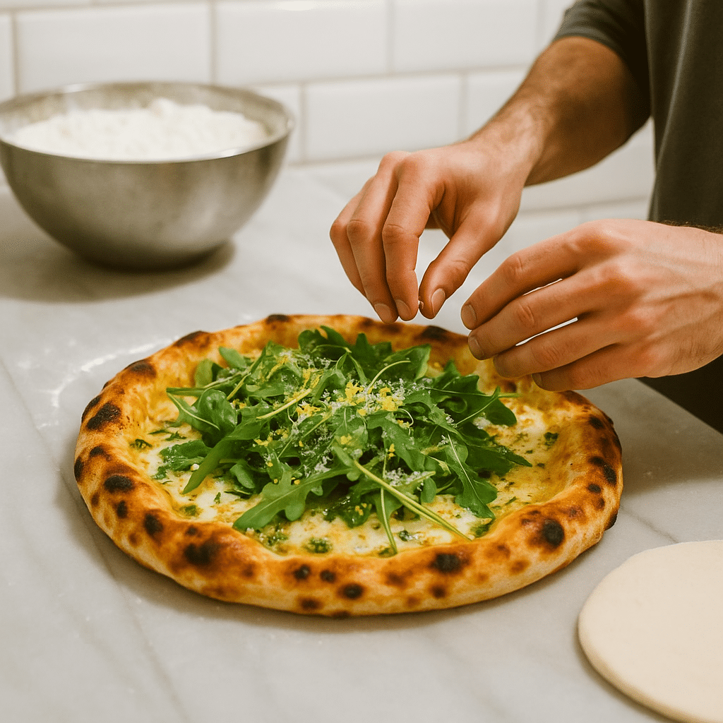 Mediterranean Coast pizza with feta and olives