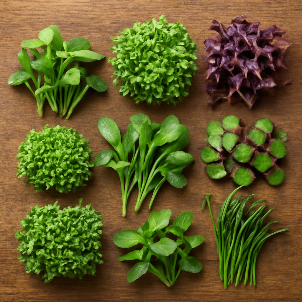 Four bowls of fresh microgreens showcasing healthy eating