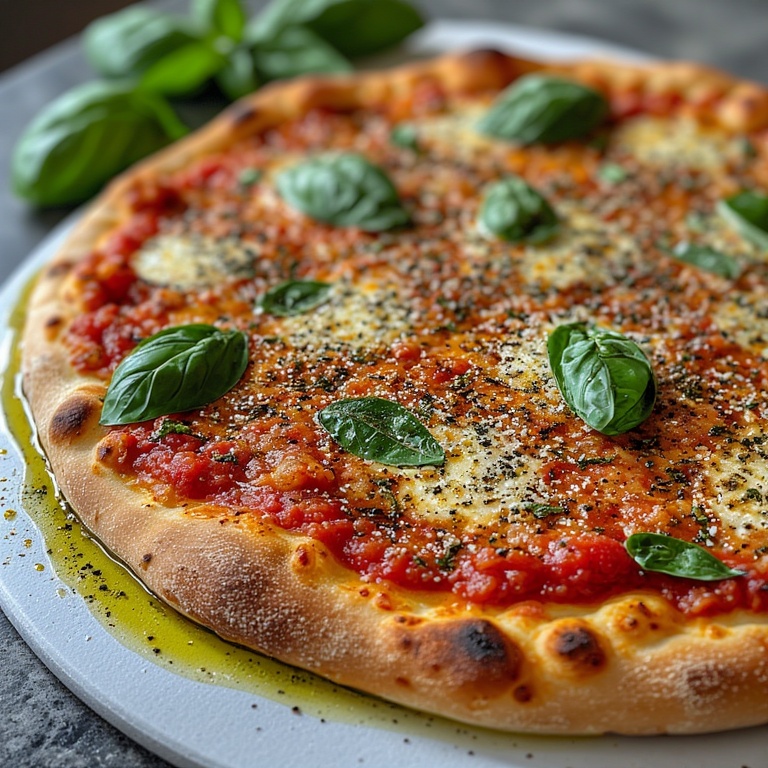 Gourmet pizza topped with fresh microgreens